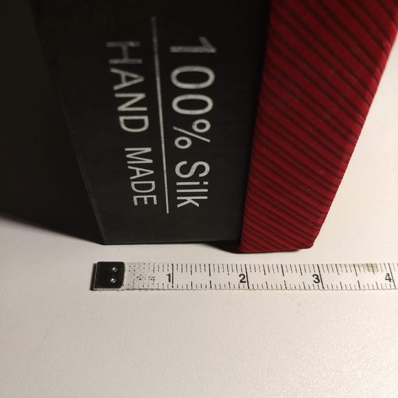 NWT red silk cuff links pocket square gift set - Picture 10 of 10